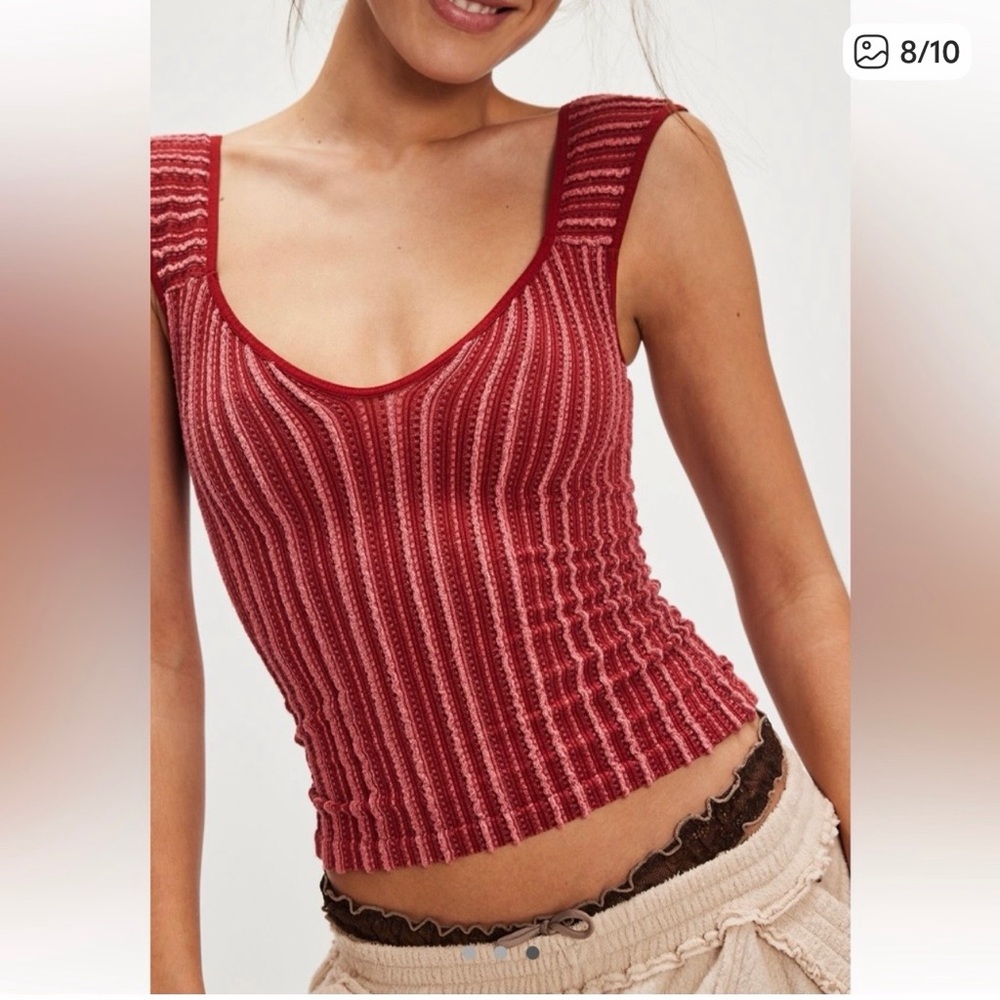 Free People Intimately Seeing Clearly Tee in the color rubies